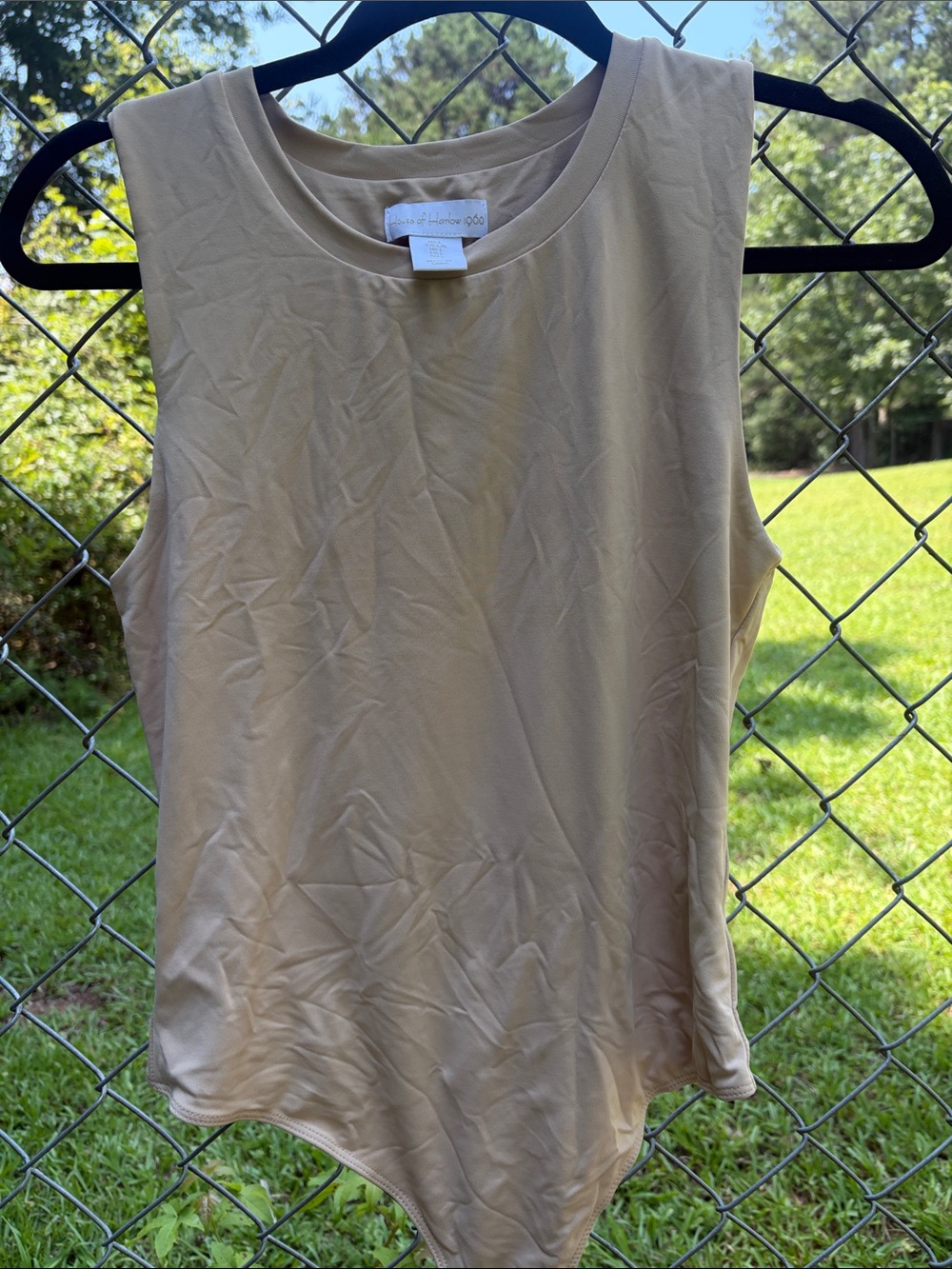 House of Harlow 1960 Sleeveless Beige Bodysuit